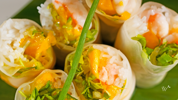 Vietnamese Summer Rolls with Smoked Salmon and Mango