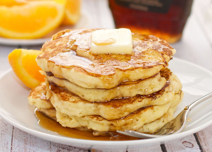 Ricotta Cheese Pancakes with Orange Butter Sauce