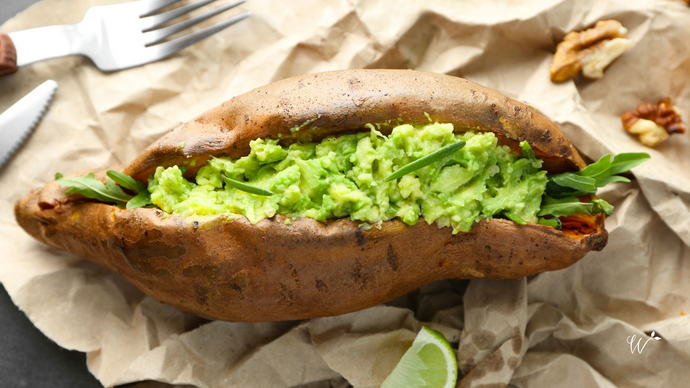 Stuffed Sweet Potatoes with Guacamole and Black Beans