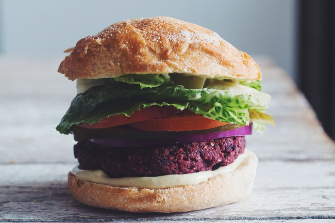 The Ultimate Veggie Burger with Sweet Potato Fries