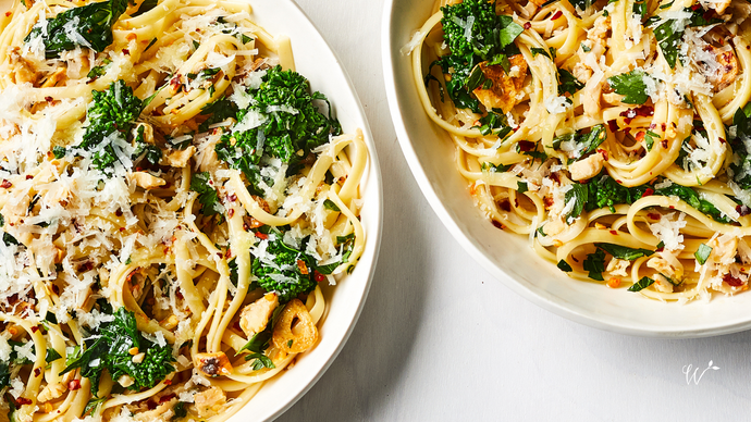 Whole Wheat Pasta with Chard and Pine Nuts