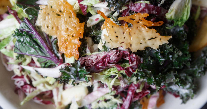 Kale and Radicchio Caesar Salad